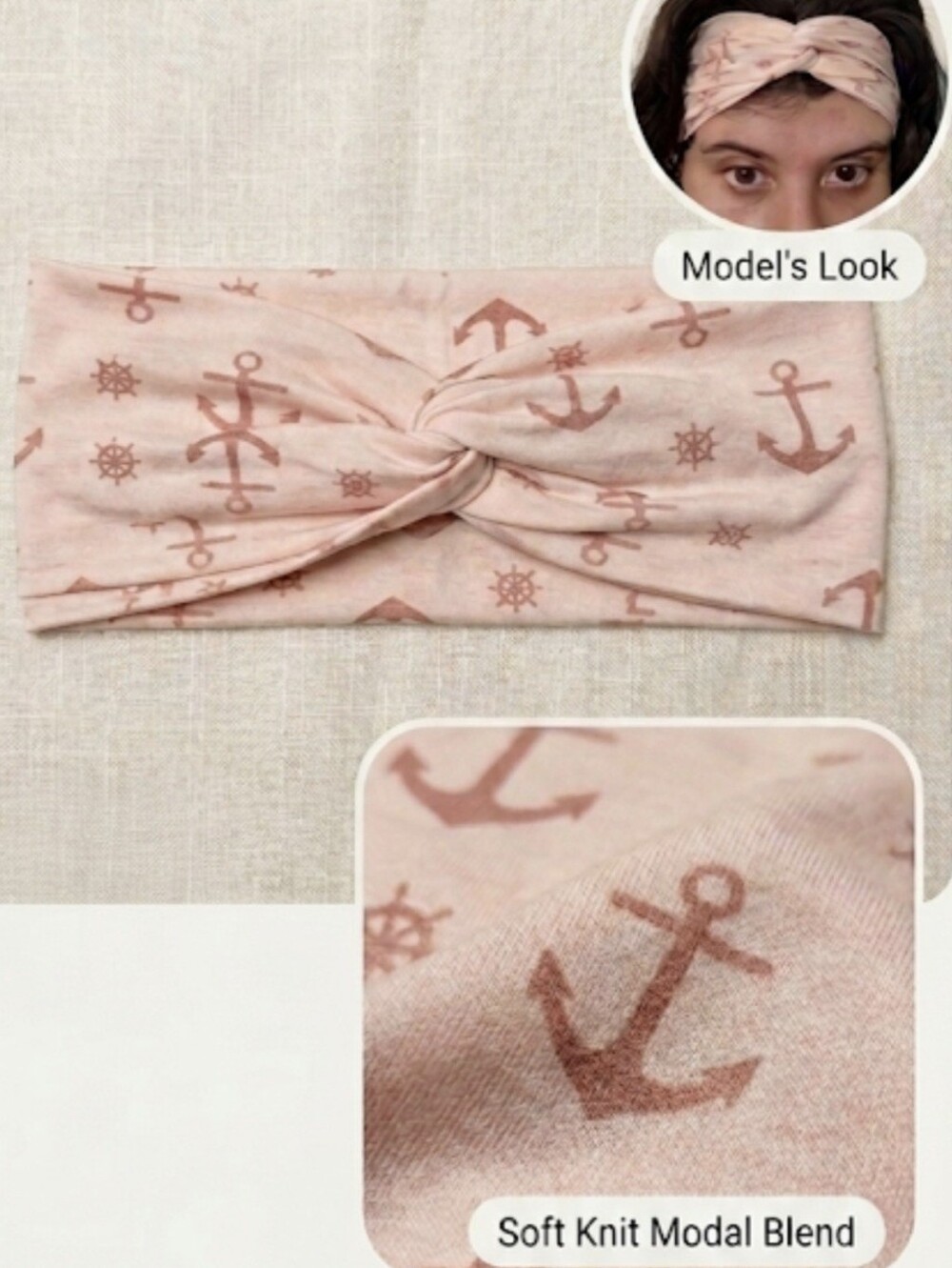Pink Nautical Knot Twisted Headband
